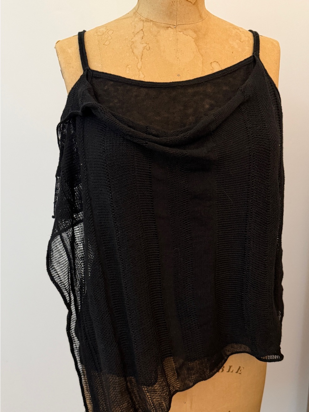 Inhabit Black Lightweight Knit Cowl Neck Tank Top